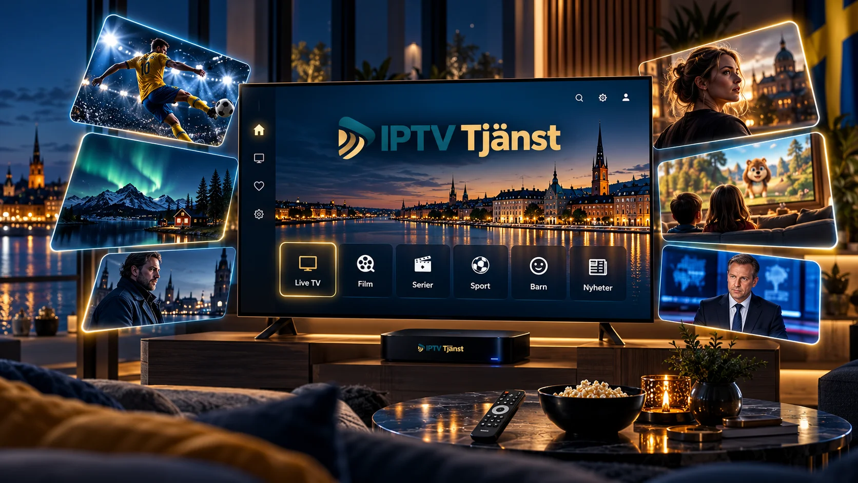 IPTV Sverige med live-tv, filmer, serier, sport och nyheter på Smart TV