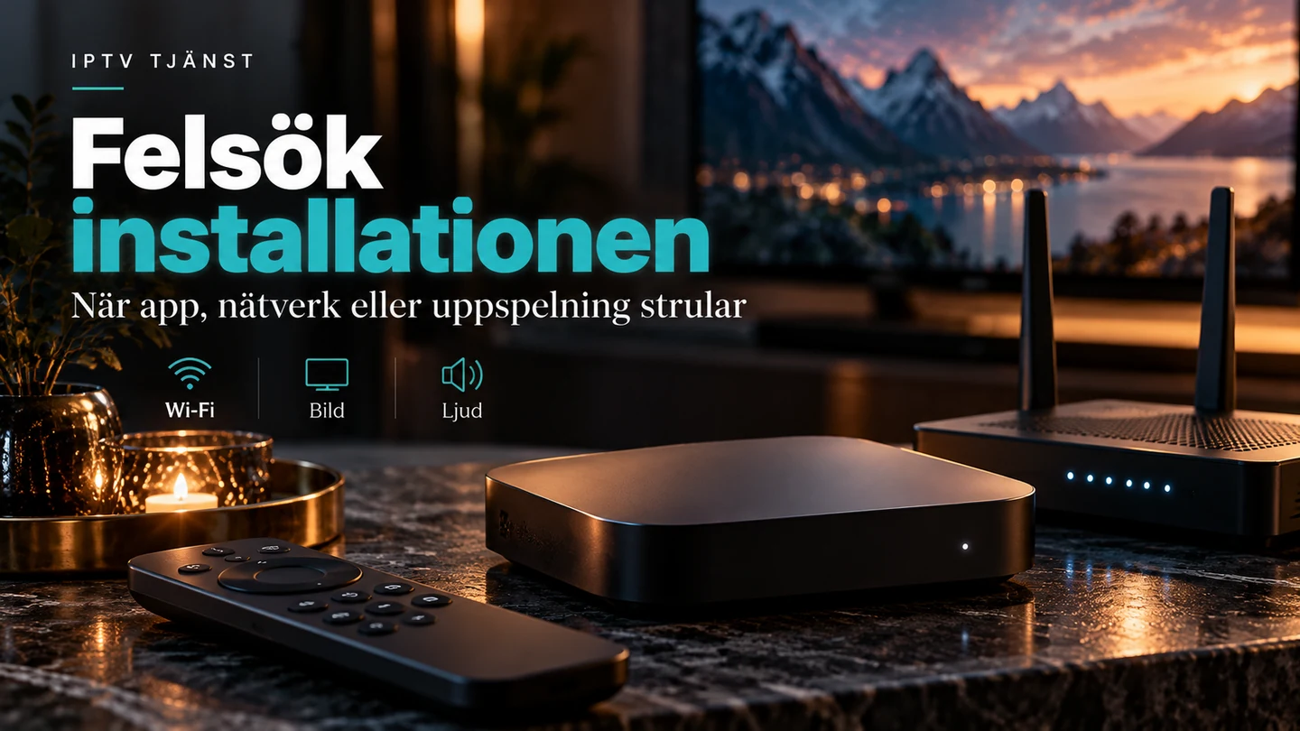 Felsök IPTV-installationen med nätverksrouter, TV-box och fjärrkontroll