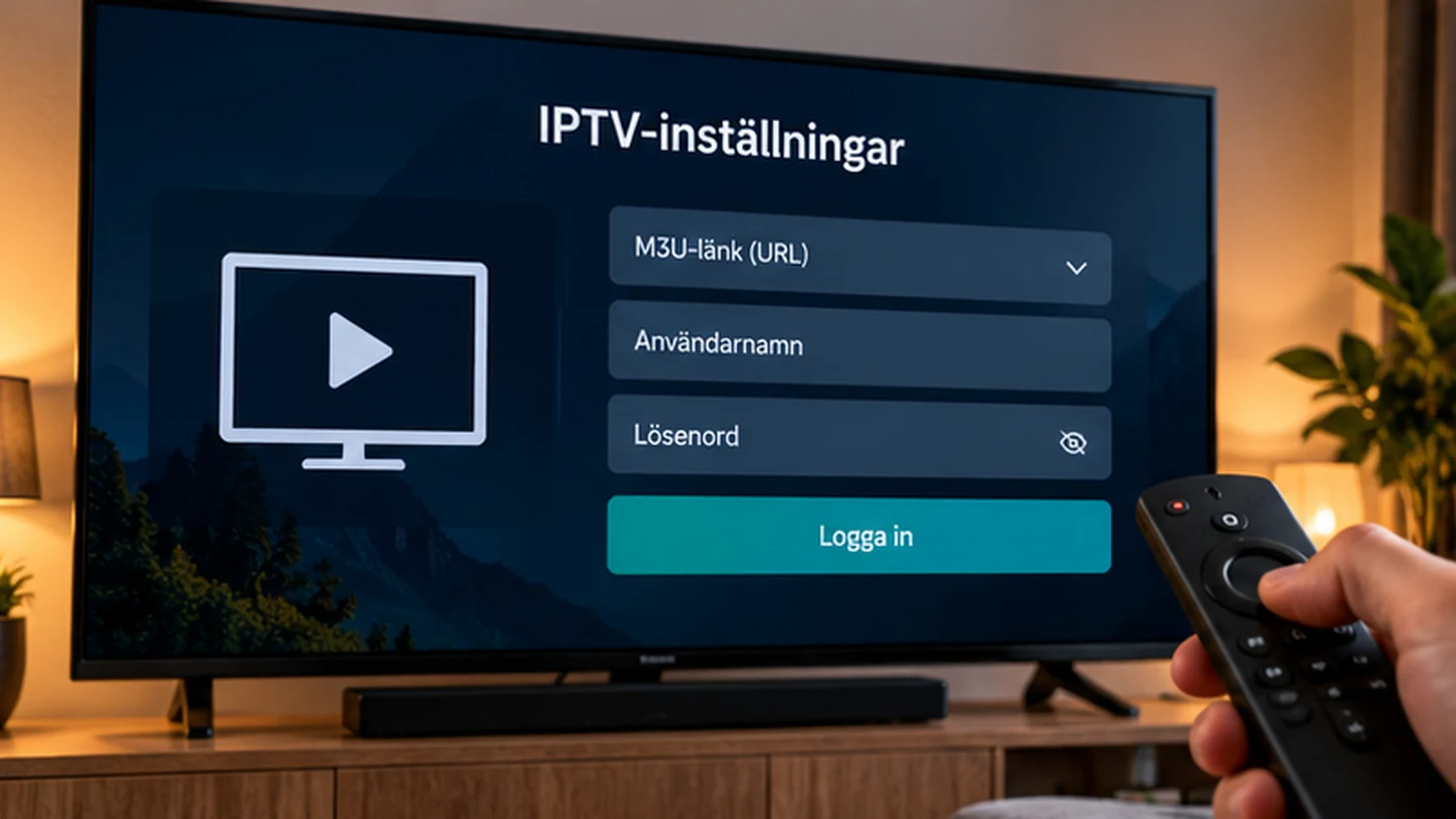 IPTV-spelare på Fire TV med inloggning via M3U och Xtream Codes