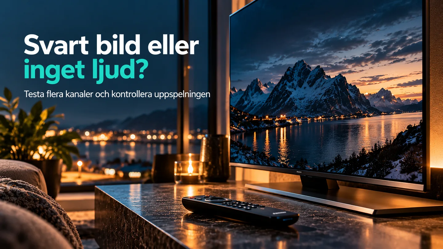 IPTV visar svart bild eller saknar ljud – felsökning av kanaler och uppspelning