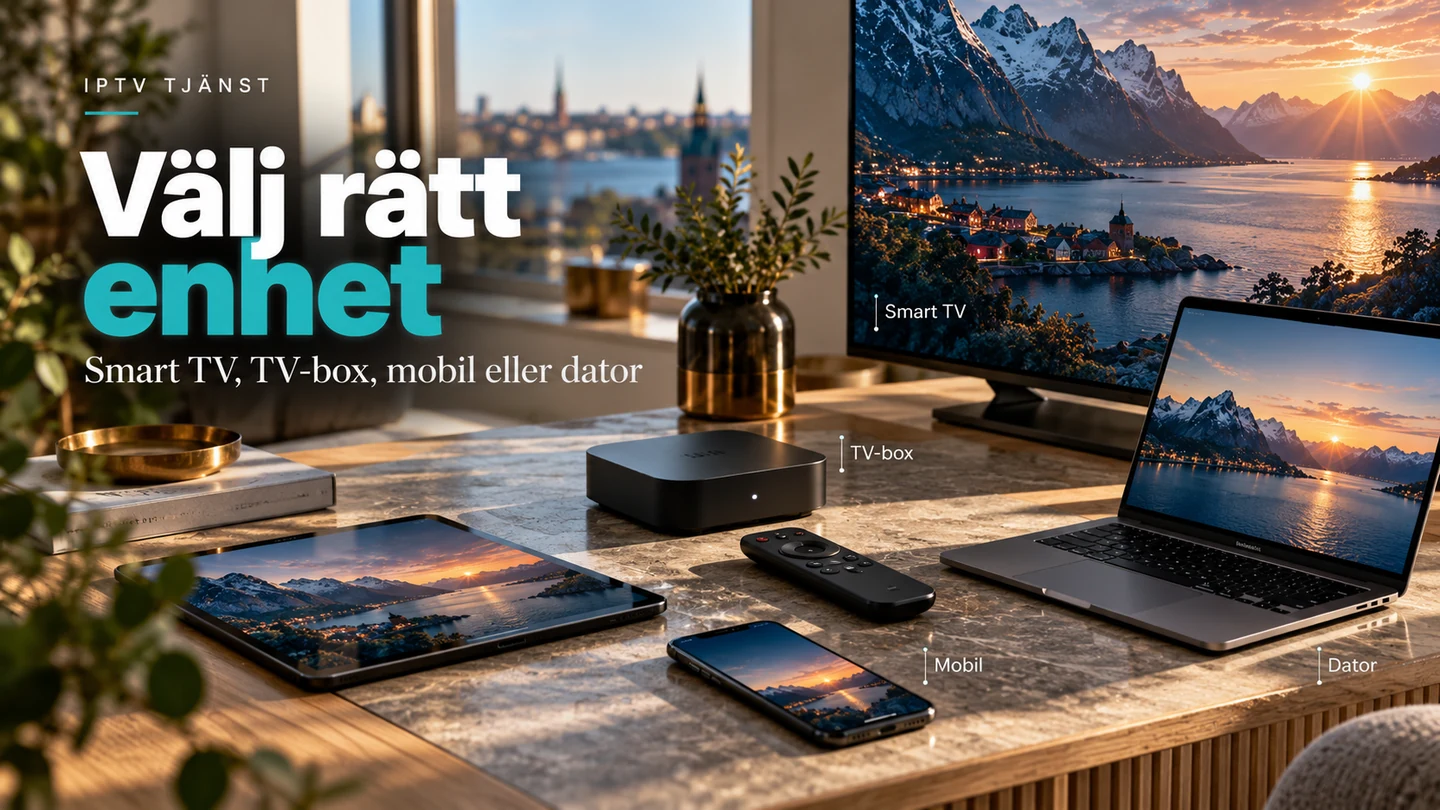 Välj rätt enhet för IPTV: Smart TV, TV-box, mobil och dator